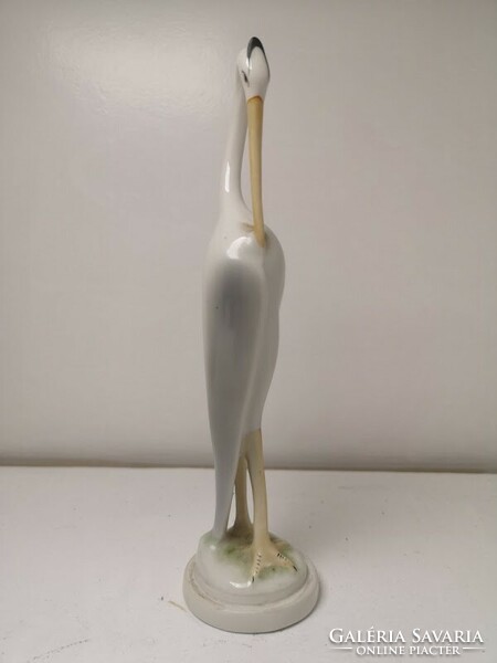 Hollóháza hand-painted porcelain egret statue - 50138