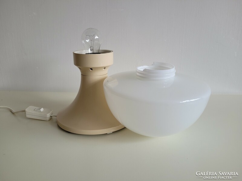 Retro mid century gomba lámpa tejüveg búrás asztali gombalámpa