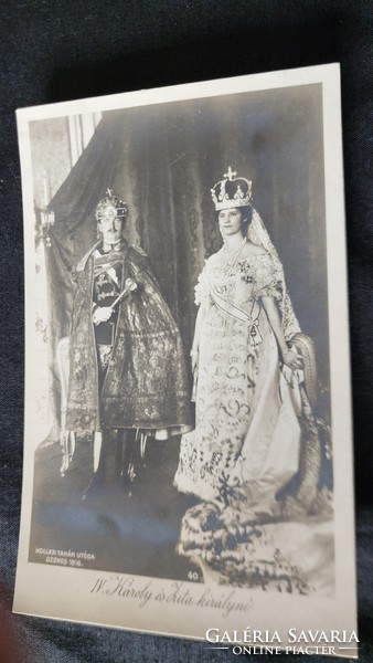 Coronation buda 1916 last Hungarian king iv. Charles era photo - photo sheet holy crown