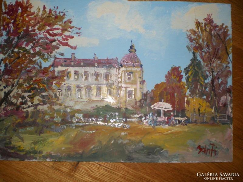 József Bánfi 1936 -, villa in Óbuda. A wonderful painting.