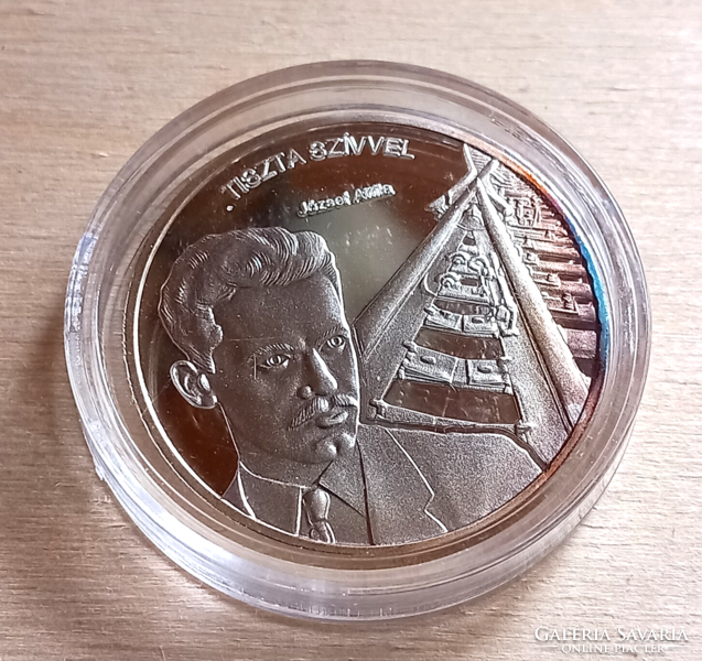 God bless the Hungarian mirror minted silver commemorative medal....