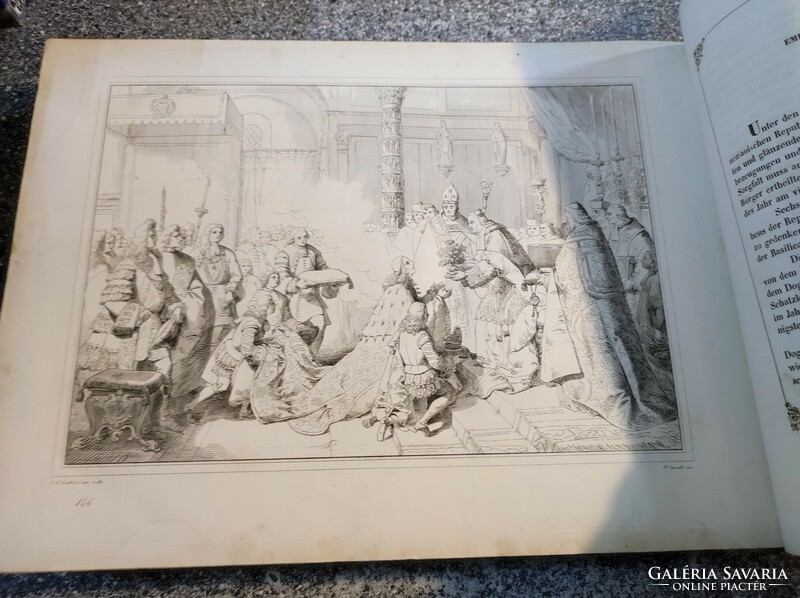 F.Zanotto: Velence története. 1861 es kiadás. 150 db rézmetszettel..43 x 31 cm.(Német nyelvű) Ritka!