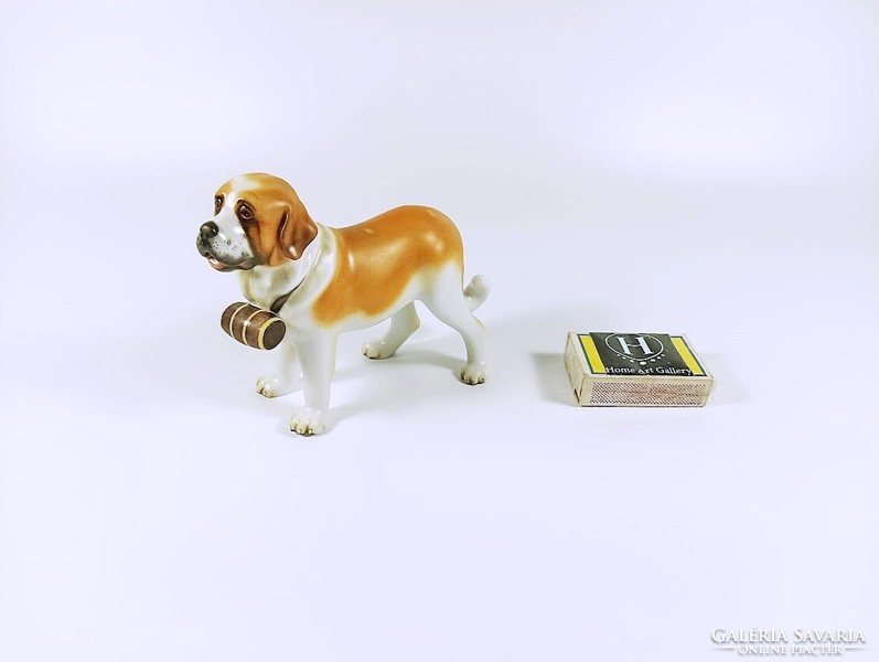 Dog from Herend, Bernard Hill, hand-painted porcelain figurine, perfect! (B138)