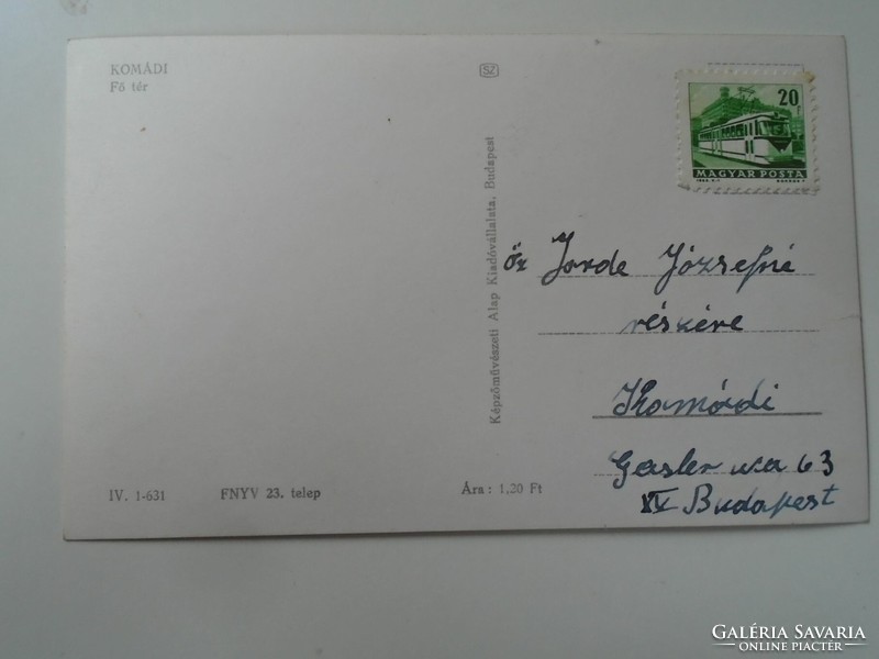 D195385  Régi képeslap  Komádi  1963
