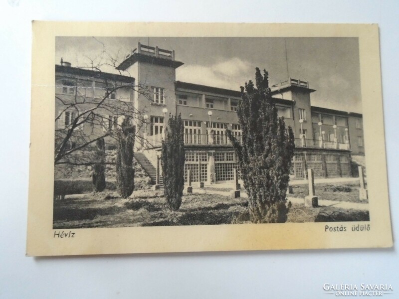 D195390 old postcard Hévíz postman's resort 1957