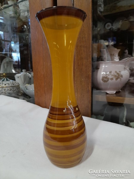 Italy murano, Murano hand-painted glass vase. 20.5 Cm.