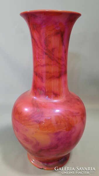 Rare, antique Zsolnay lilac pink eosin glazed vase