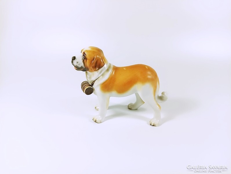 Dog from Herend, Bernard Hill, hand-painted porcelain figurine, perfect! (B138)