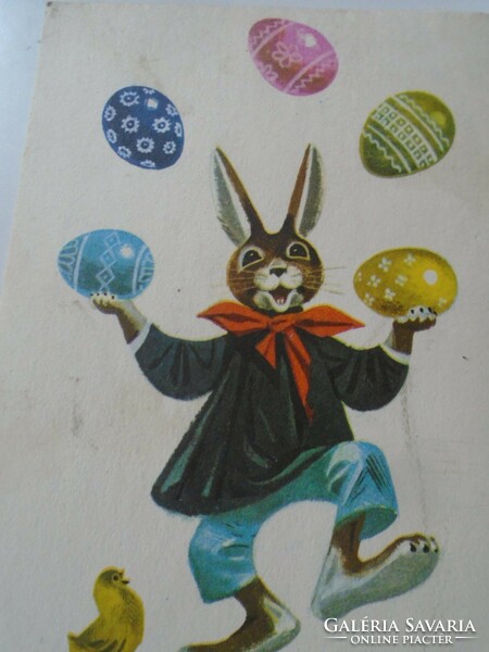 D195365 5 old bunny postcards - Easter - 1960s