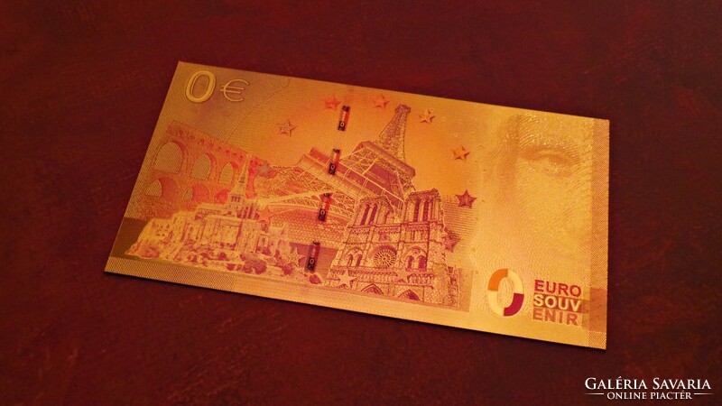 Gold-plated 0 euro souvenir banknote commemorating the 2018 FIFA World Cup - Croatia