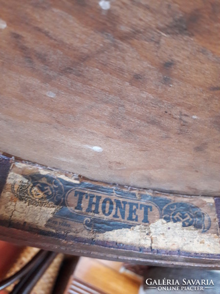 Rare thonet chairs with leather backs (4 pcs.)