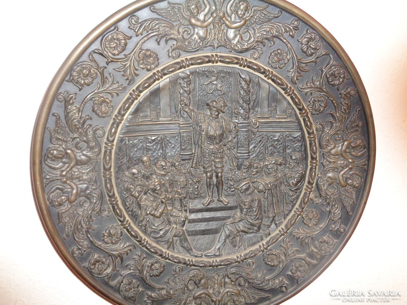 Fiesco by schiller after rausch, majolica wall plate number 412, diameter 40 cm rrr