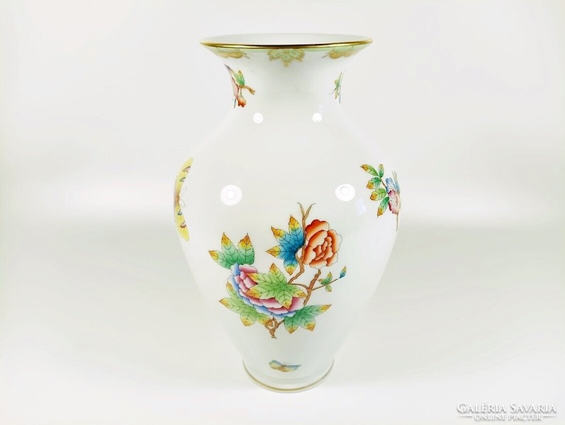 HERENDI, VIKTÓRIA (VBO) MINTÁS VÁZA, KÉZZEL FESTETT PORCELÁN, HIBÁTLAN (H120)