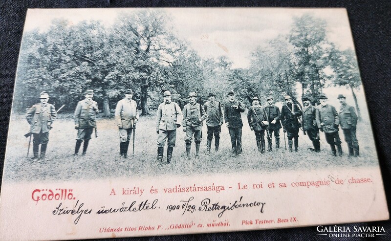 1900 Gödöllő Habsburg József Ferenc Hungarian king hunting hunter original contemporary photo - sheet image