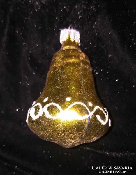 Régi üveg harang alakú karácsonyfadísz üvegdísz