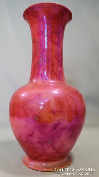 Rare, antique Zsolnay lilac pink eosin glazed vase