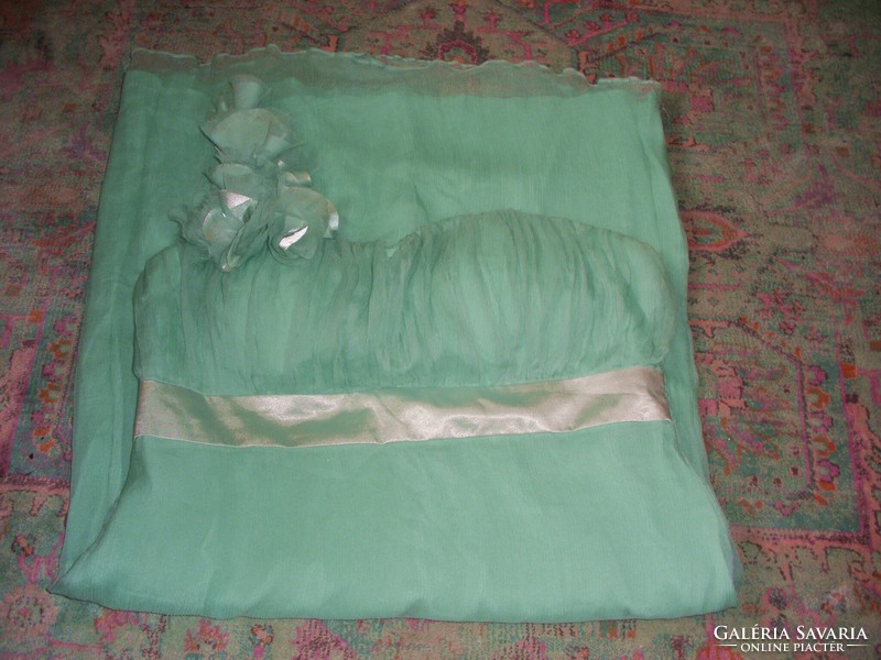 Pasztell zöld silk 100% selyem ruha 44-es FEVE LONDON