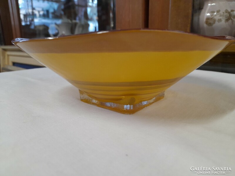 Italy murano, Murano hand-painted glass centerpiece, offerer. 21 Cm.