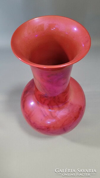 Rare, antique Zsolnay lilac pink eosin glazed vase