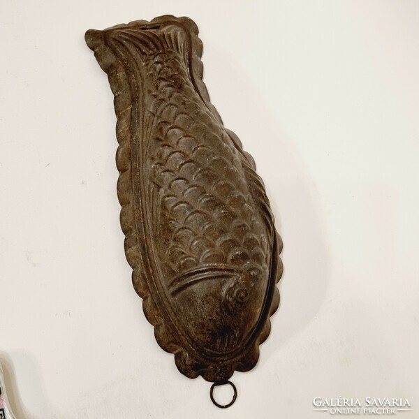Antik hal formájú fém bádog sütő forma - EP