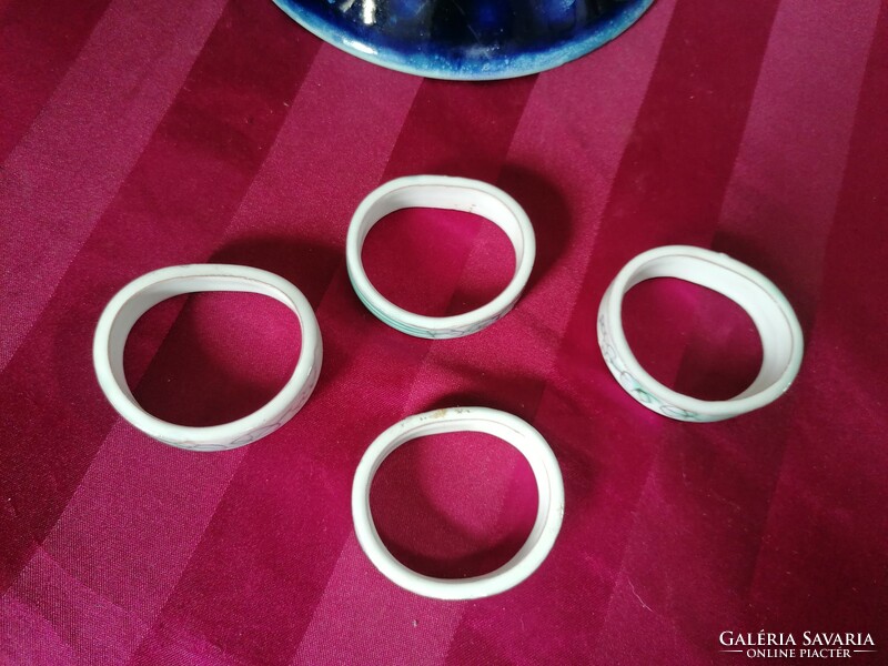 Zsuzsa Morvay ceramic bowl + 4 napkin rings