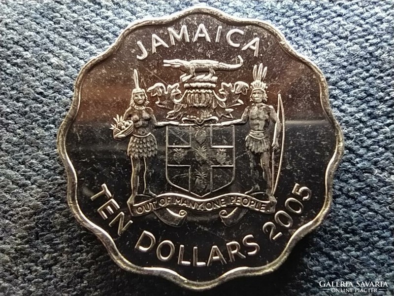 Jamaica II. Erzsébet (1952-) 10 Dollár 2005 UNC FORGALMI SORBÓL (id70008)