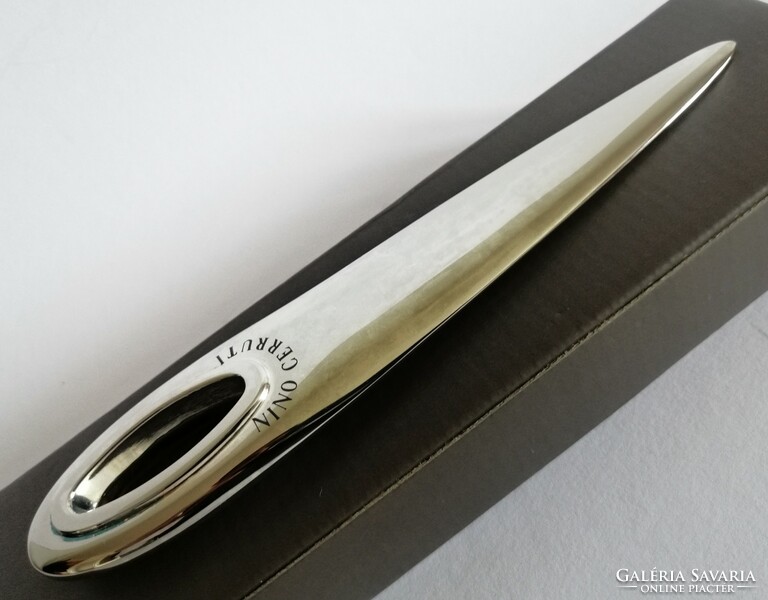 Nino Cerruti silver-plated designer leaf-opening knife 1990s