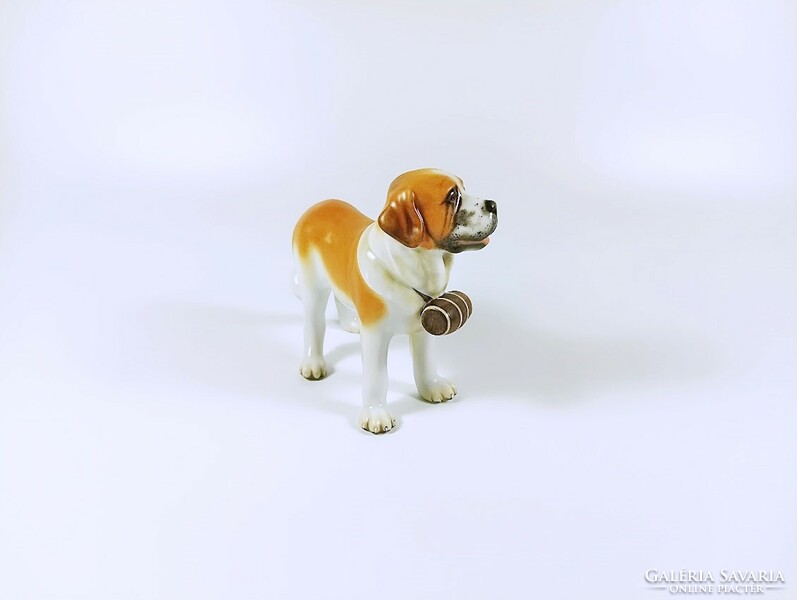 Dog from Herend, Bernard Hill, hand-painted porcelain figurine, perfect! (B138)