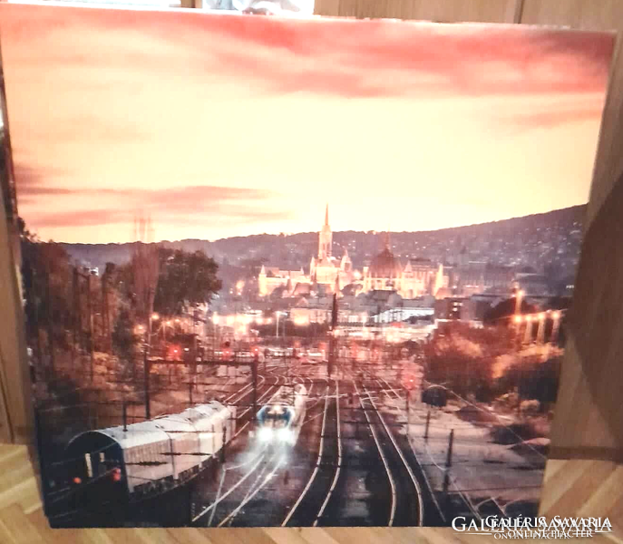 Canvas wall picture 100x100 cm (West railway station from the Ferdinand bridge...)
