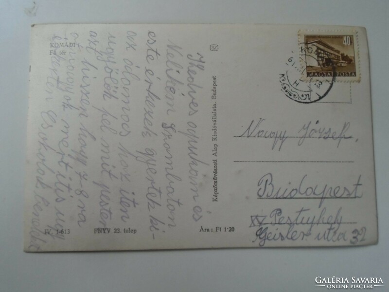 D195386  Régi képeslap  Komádi  1961