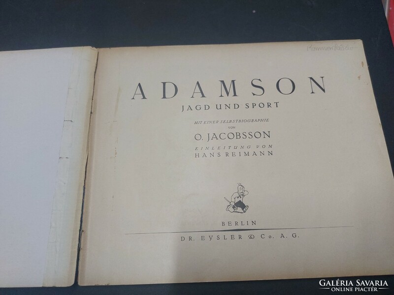 O.Jacobsson: Adamson-Jagd und sport 1926.   8000.-Ft