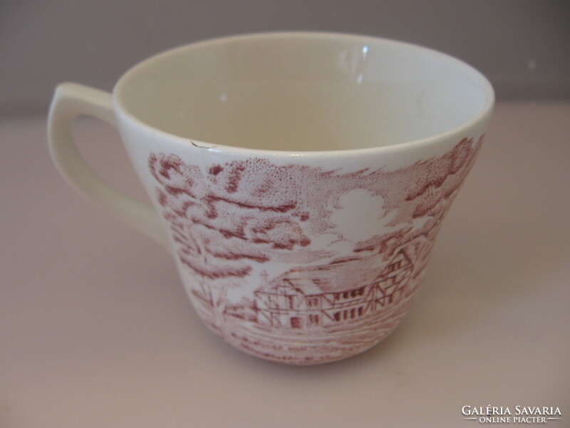 Pink English countryside farm landscape cup