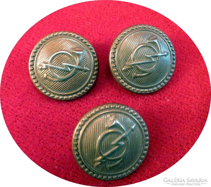 Old postman's uniform buttons 3 pcs. N09.