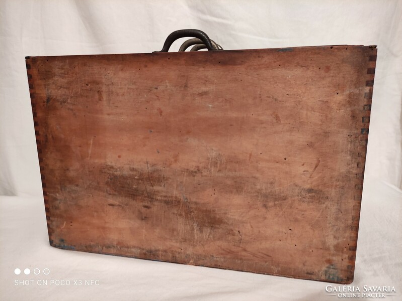 Antik MEZVATER TORPEDO  szatócsbolti  3 fiókos fa doboz szekrény varródoboz cérnatartó