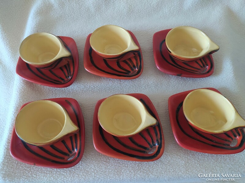 Pond head - coffee / tea set, retro, collectible, marked, flawless, 6 pcs