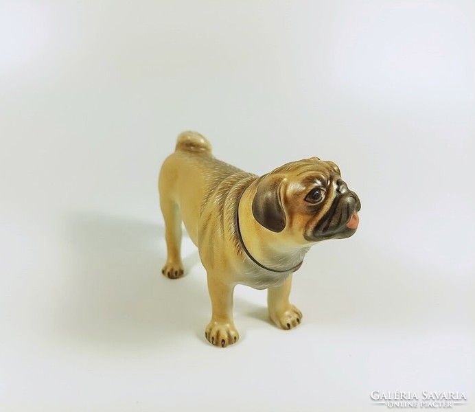 Herendi, pug, dog, hand-painted porcelain figure, perfect! (B139)