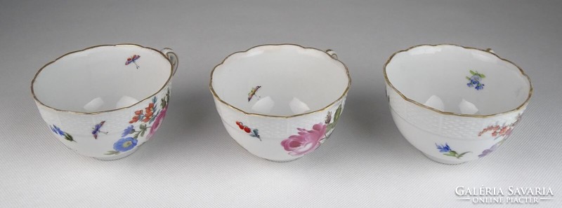 0V662 antique Herend porcelain tea cup 3 pieces 1920