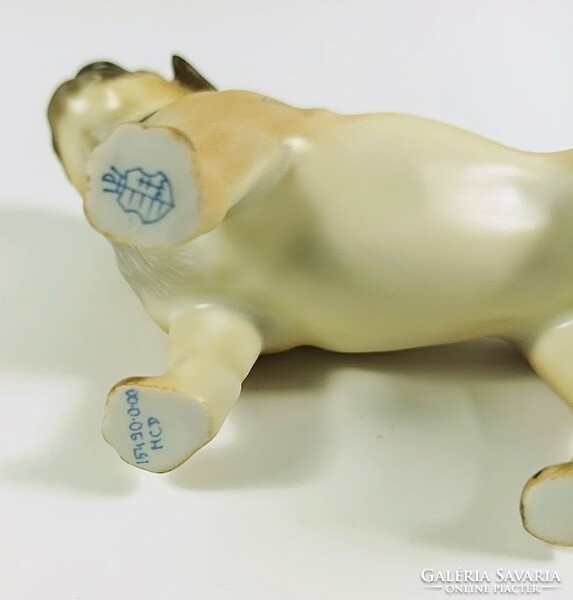 Herendi, pug, dog, hand-painted porcelain figure, perfect! (B139)