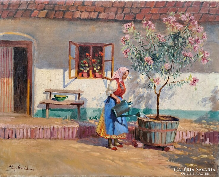 Emil Pap (1884-1955): flowery yard