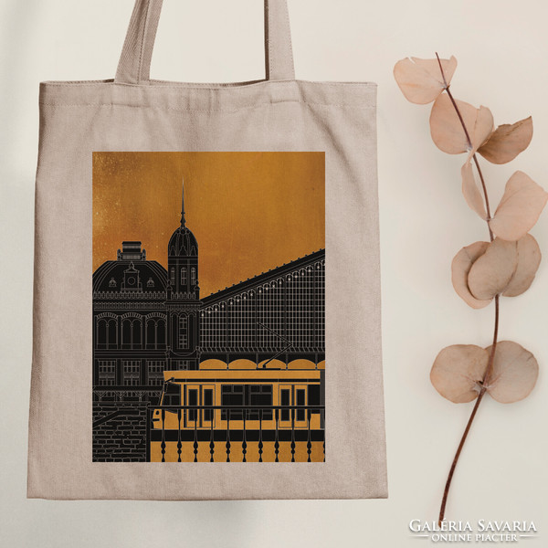 Nyugati railway station - canvas bag - with wolf benjamin graphics