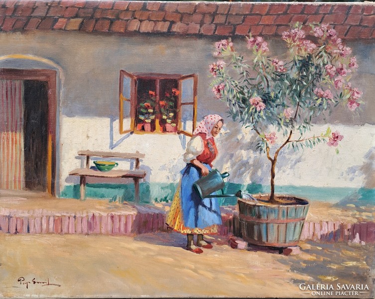 Emil Pap (1884-1955): flowery yard