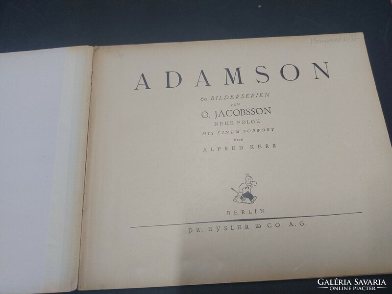 O.Jacobsson: Adamson-Neue folge 1926.   8000.-Ft.