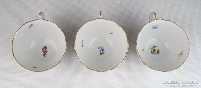 0V662 antique Herend porcelain tea cup 3 pieces 1920