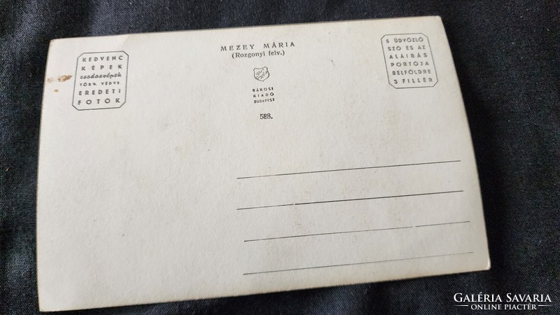 Cca 1942 FELEJTHETETLEN MEZEY MÁRIA MOZI SZTÁR SZÍNÉSZNŐ SZÍNMŰVÉSZ ALÁÍRT AUTOGRÁF FOTÓLAP