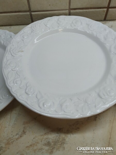 3 Italian porcelain plates for sale! Pink decorated flat plate for sale!