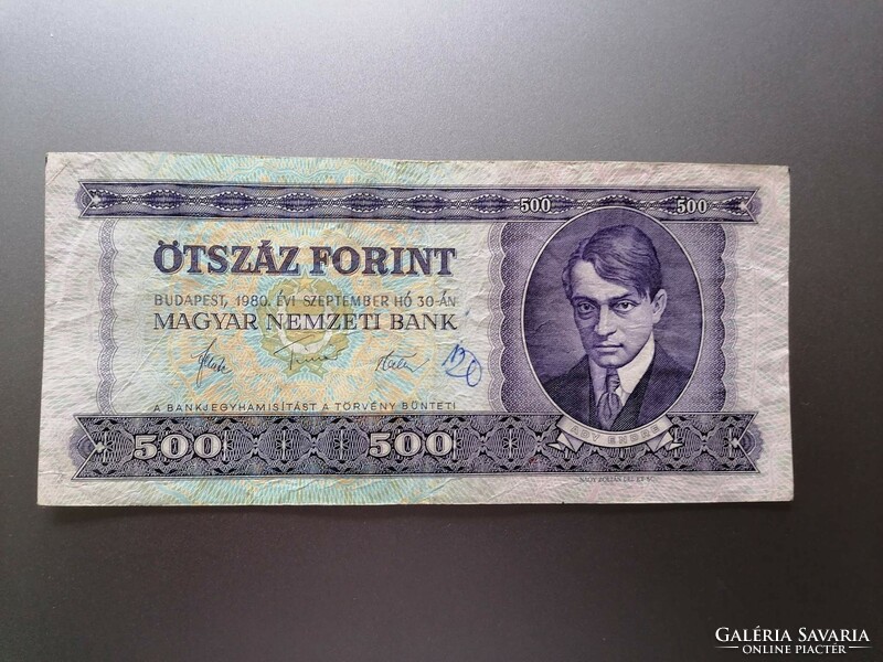Lila Ady 500 Forint 1980