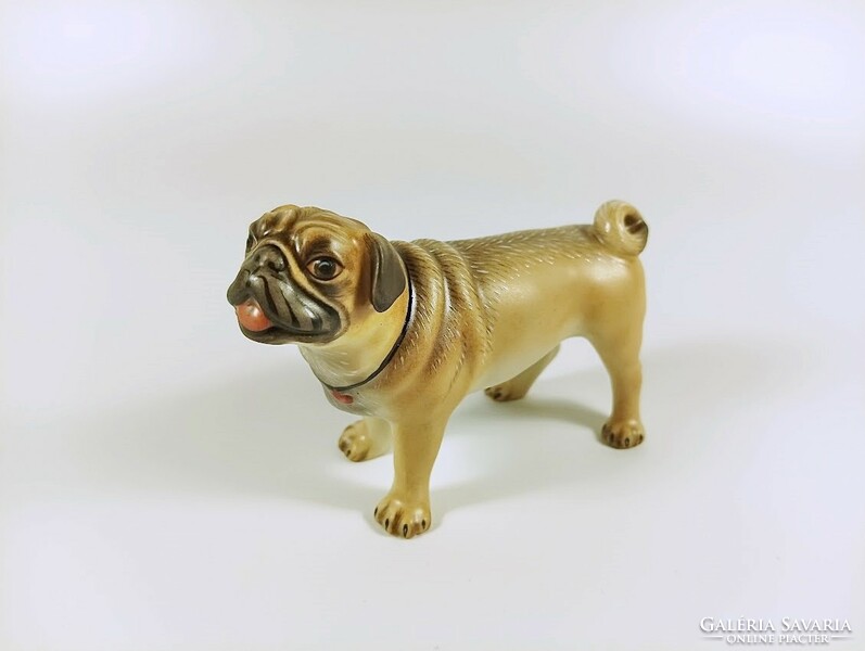 Herendi, pug, dog, hand-painted porcelain figure, perfect! (B139)