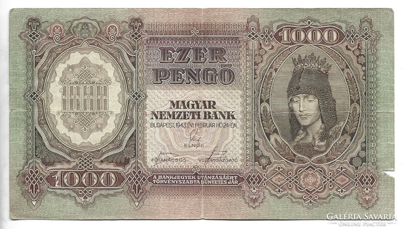 1000 pengő 1943 Szálasi 1.