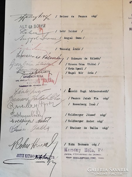 Judaika: Pécsi kereskedők levele a Pécsi Izr. Hitközséghez levente ügyben 1929.