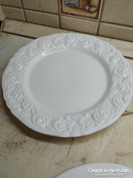 3 Italian porcelain plates for sale! Pink decorated flat plate for sale!
